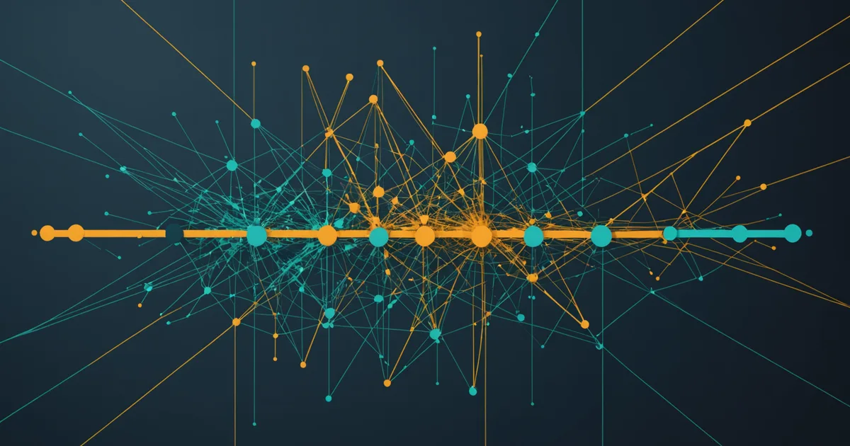 Abstract visualization of an uncontrolled data flow without checkpoints